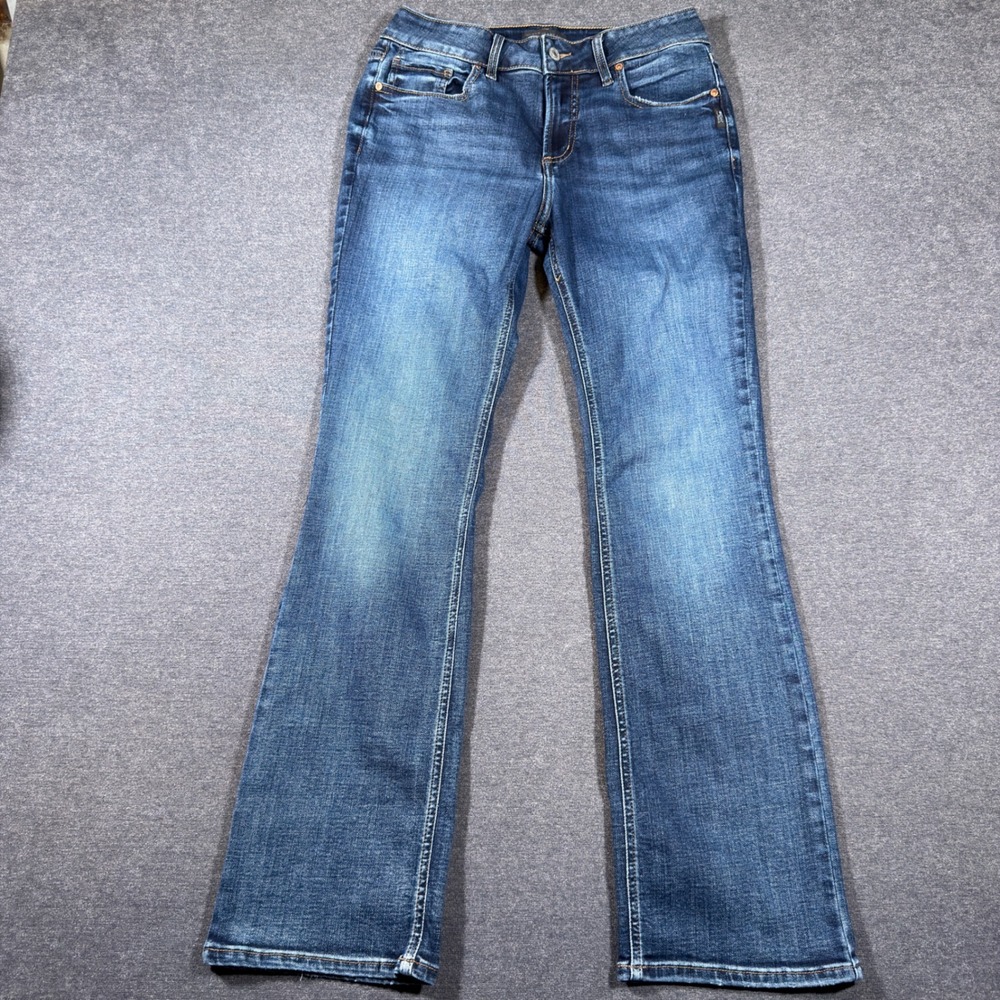Silver Jeans Co Suki Slim Boot Women 29x31 Blue Mid Rise Flap Pocket Denim Boho
